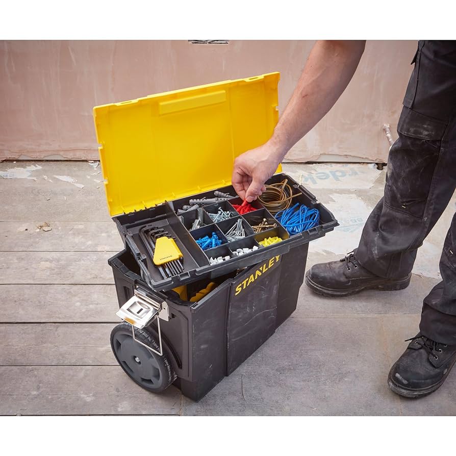 STANLEY 3 in 1 Rolling Work Centre Toolbox with Pull Handle